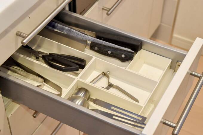 引き出しに包丁など