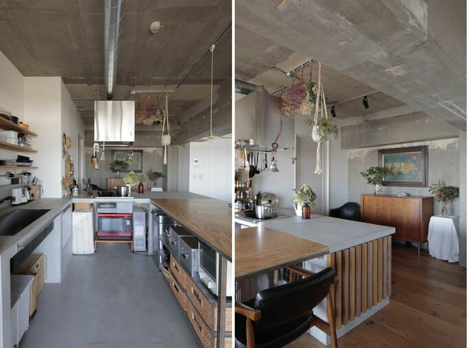 ラフな空間にマッチするキッチン