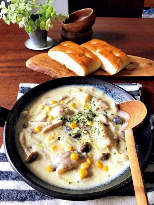 鶏とコーンのクリーム煮
