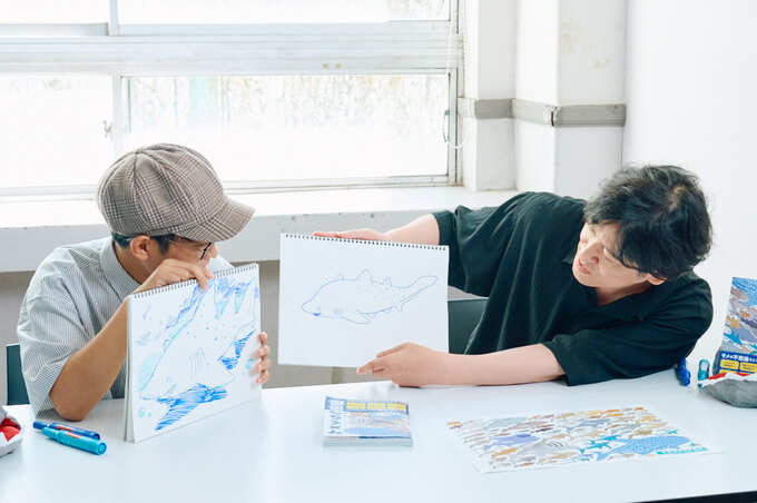 お互いに1位のサメを見せる