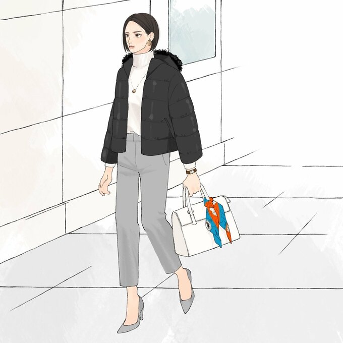 会社に行く女性のイラスト