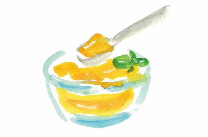 オレンジゼリーのイラスト
