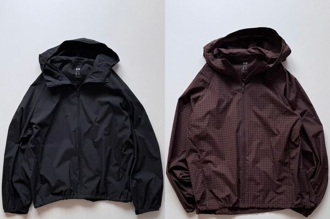 ポケッタブルUVカットパーカ　BLACK／DARK BROWN