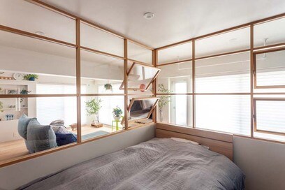 【マンションリノベ事例】LDKの一角に寝室とインナーテラス。心地よい睡魔が訪れます