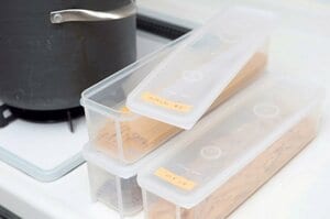 サナダ精工のパスタパックに袋から出してラべリング収納