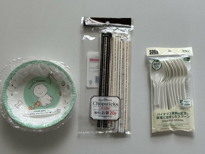 使い捨て皿とカトラリー