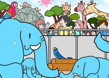 真夏の動物園にやってきた！何かが違う？5つ見つけたらエラい間違い探し