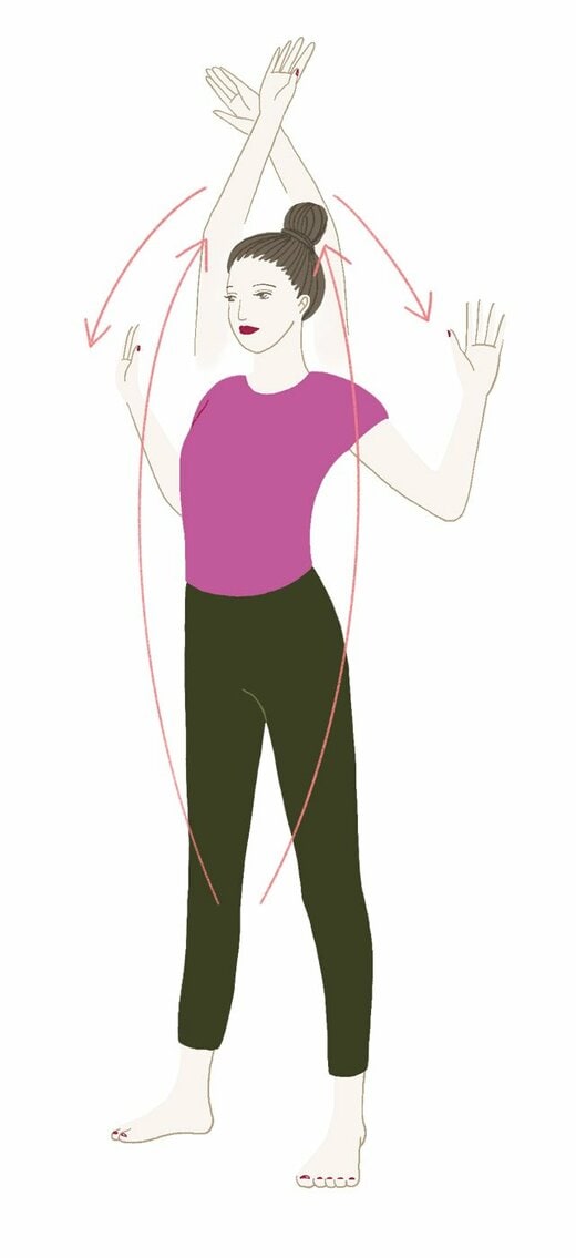 ぬぎストレッチをする人