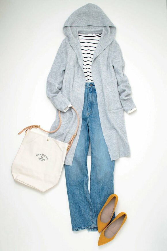 ロングカーディガンとカットソー