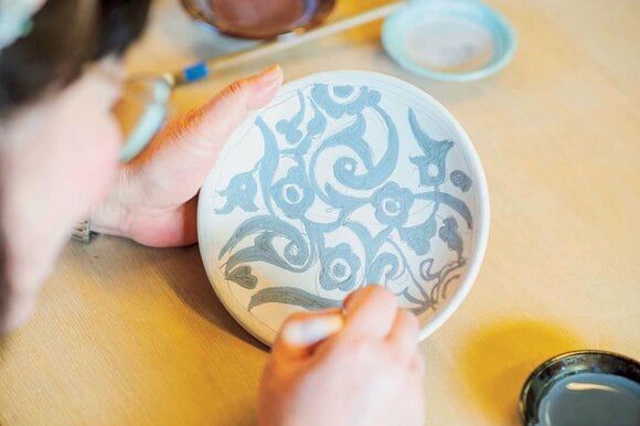 うす水色模様の食器