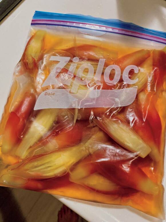 ジップロックにミョウガ