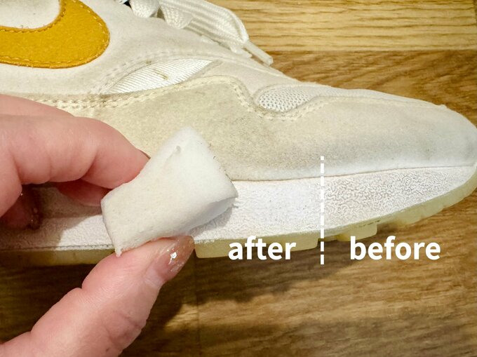 メラミンスポンジでスニーカー掃除