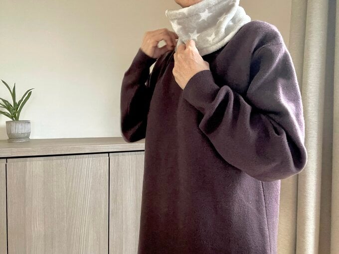 ネックウォーマーで防寒