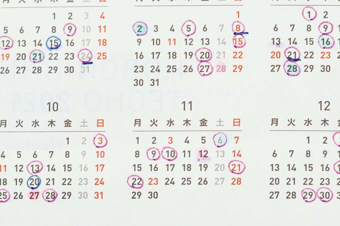 年間カレンダー