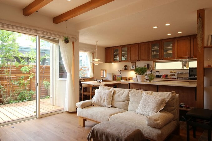 リビングダイニングが斜めの関係の間取り