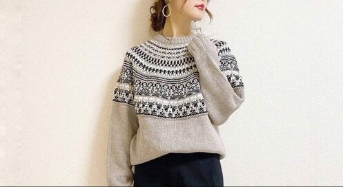GUのノルディック柄ニット2490円はメンズをゆるっと！