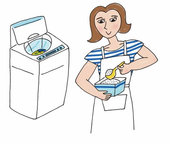 イラスト洗濯機主婦