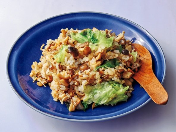 キノコたっぷりチャーハン