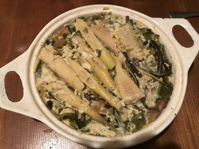 ごった煮の卵とじ