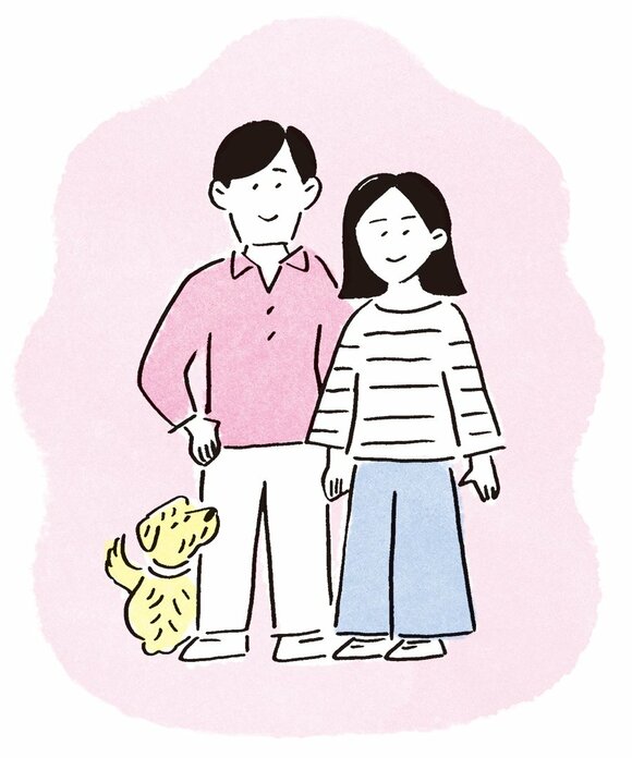 イラスト夫婦2人