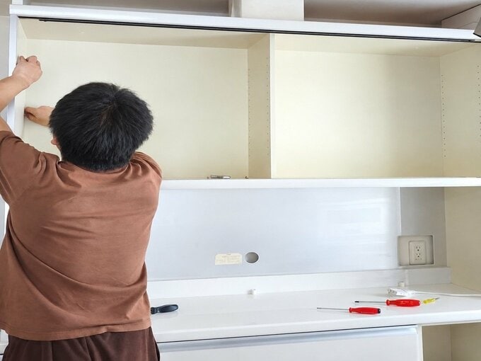 上段を外している様子