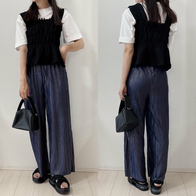 プリーツパンツの着用図