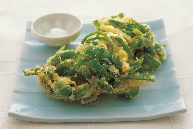 ピーマンとじゃこのかき揚げ