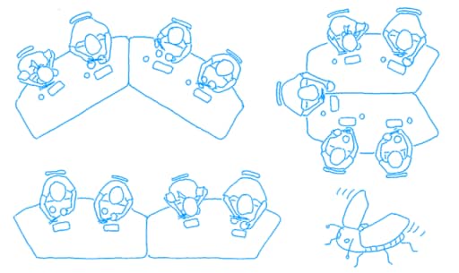 組み合わせが変えられるダイニングテーブル