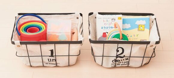 数字入りのカゴ