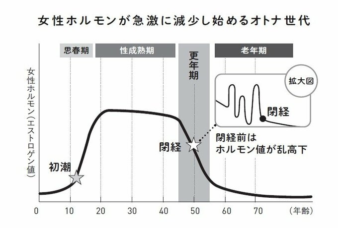 ホルモン分泌量のグラフ