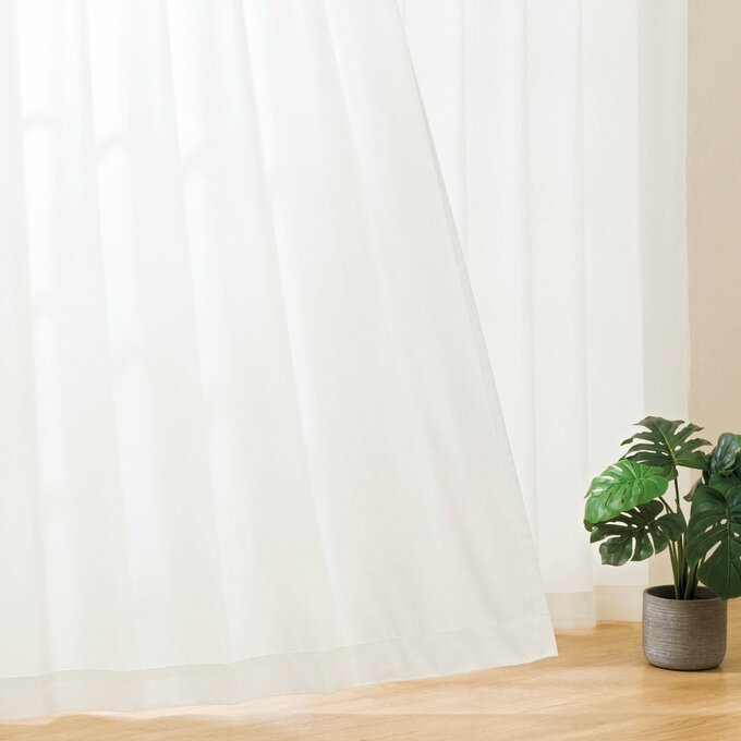 UVカット99%でも光拡散で明るい遮熱・遮像・採光レースカーテン(ニトリ)