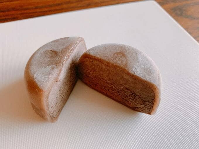 雪見だいふくショコラ割った様子