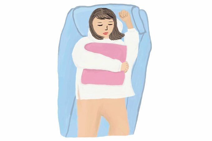 寝ている女性のイラスト