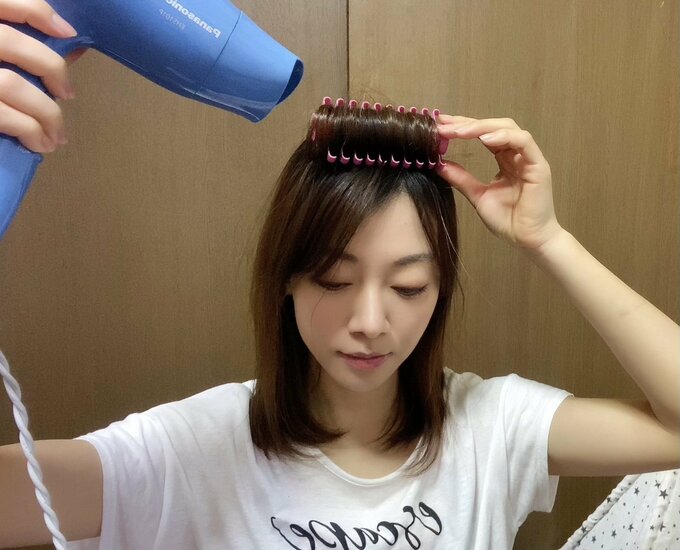 仕上げにドライヤーを