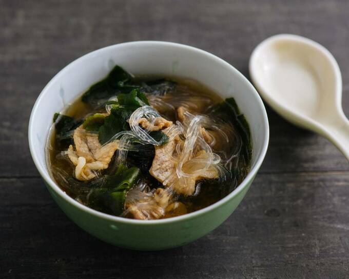 春雨とワカメの中華スープ