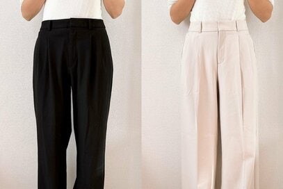 きれいめに決まるGUの「タックワイドパンツ」。ユニクロとの違いを比較