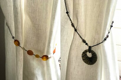 1分リメイク術！ネックレスがカーテンタッセルに