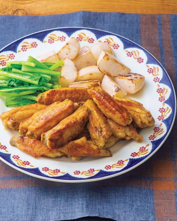 手羽中のカレーじょうゆ焼き