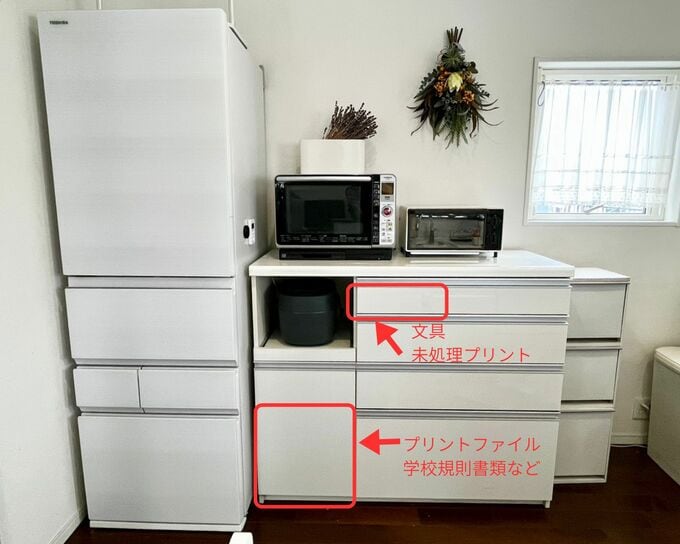 プリントの確認スペースを設けていました