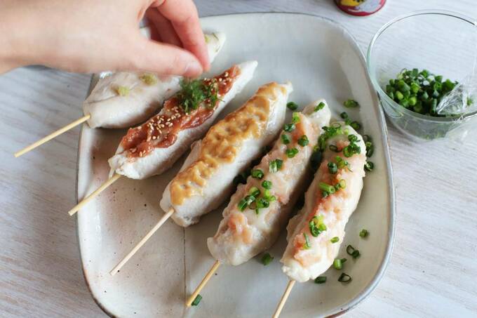 鶏ササミにトッピング