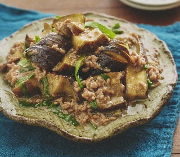 ナスとひき肉のとろみあんの盛り付け写真