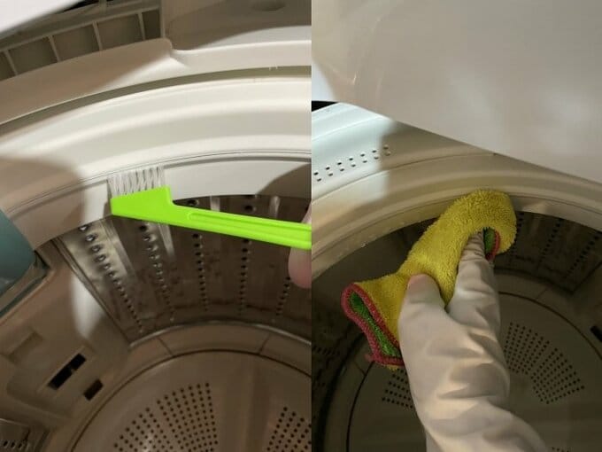 洗濯槽のフチ掃除