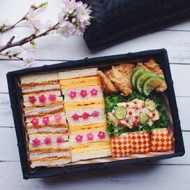 ジューシー＆ふわっの2段攻撃！カツと卵のサンドイッチ弁当でお花見を