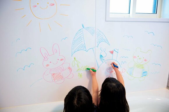 浴室で落書きし放題