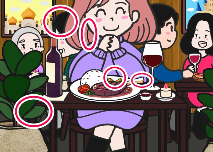 間違い探しの答え