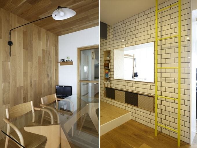 木やタイルで素材感豊富