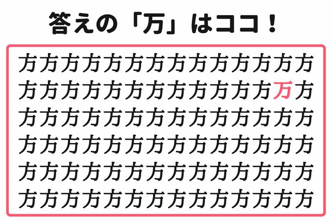 漢字探しクイズ（答え）