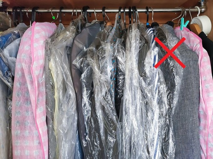 ビニールを被せたまま保管