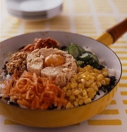 ツナと納豆のフライパンビビンバ