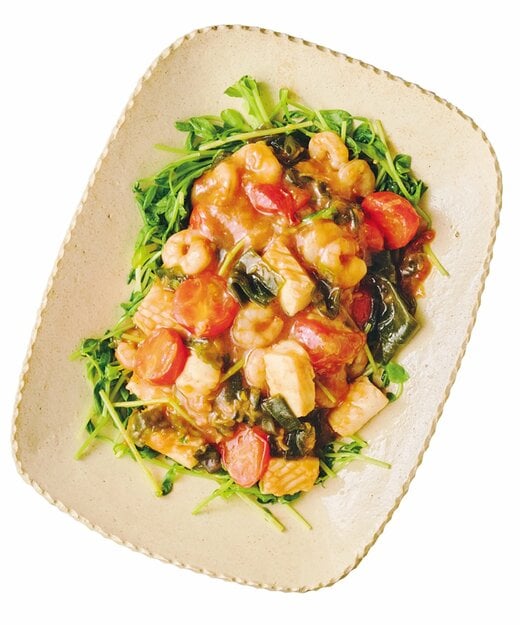 シーフードと野菜の炒め物